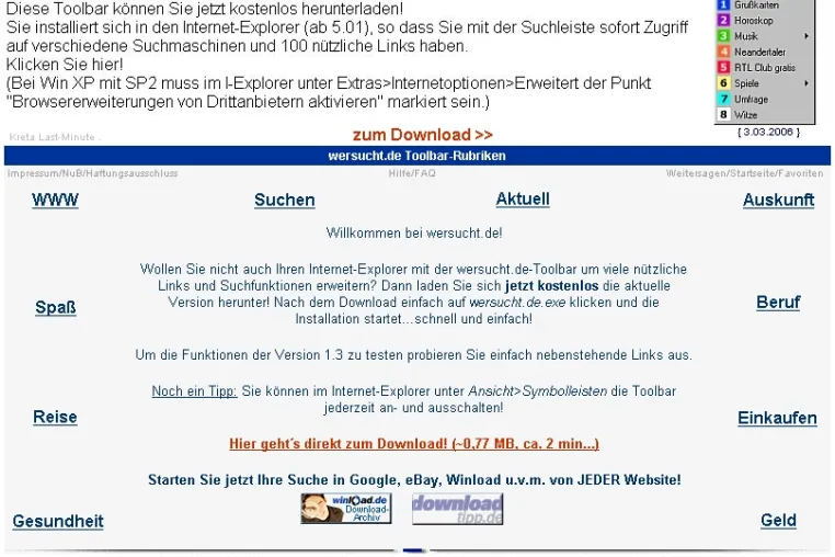 Suche in Google, eBay, Yahoo & Co jetzt von jeder Webseite aus möglich - mit der kostenlosen wersucht.de Toolbar Bild: Suche in Google, eBay, Yahoo & Co jetzt von jeder Webseite aus möglich - mit der kostenlosen wersucht.de Toolbar