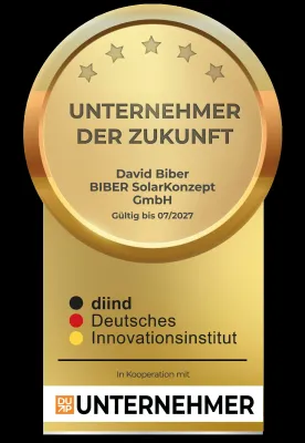 BIBER SolarKonzept GmbH erneut als „Unternehmer der Zukunft 2026“ ausgezeichnet Bild: BIBER SolarKonzept GmbH erneut als „Unternehmer der Zukunft 2026“ ausgezeichnet