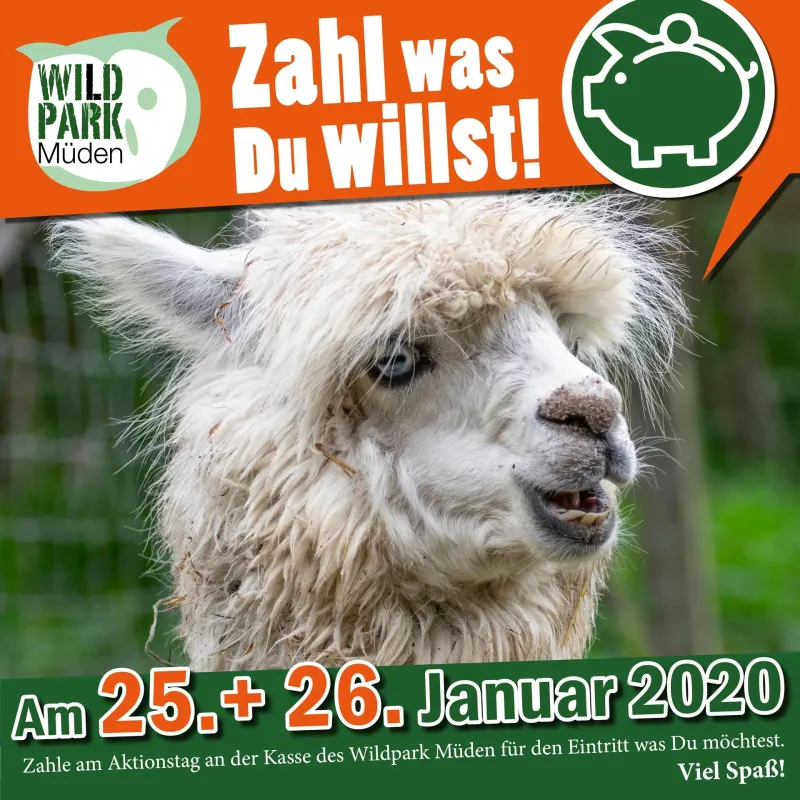 Zahl was Du willst aktion Wildpark Müden Januar 2020