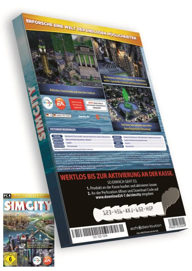 SimCity Digital Deluxe ist das erste Vollpreisspiel als Download-Code im Games-Regal.