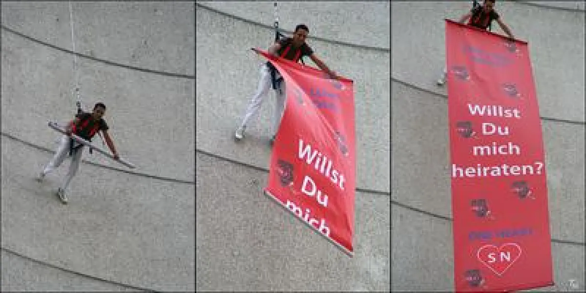 Unvergesslicher Augenblick - Hochzeitsantrag beim House Running am 24. Mai in Offenbach.