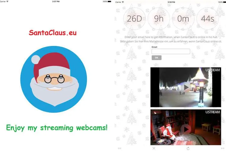 Santa Claus / Weihnachtsmann APP für Apple Geräte kostenlos verfügbar Bild: Santa Claus / Weihnachtsmann APP für Apple Geräte kostenlos verfügbar