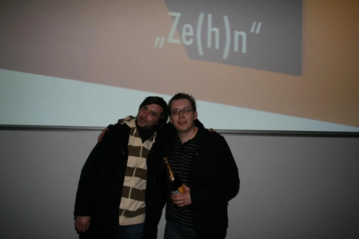 Gewinner des ?MINFF?-Awards 2007: Studierende Florian Schulz (l.) und David Paschke (r.) vom Studiengang Medieninformatik der Hochschule Harz