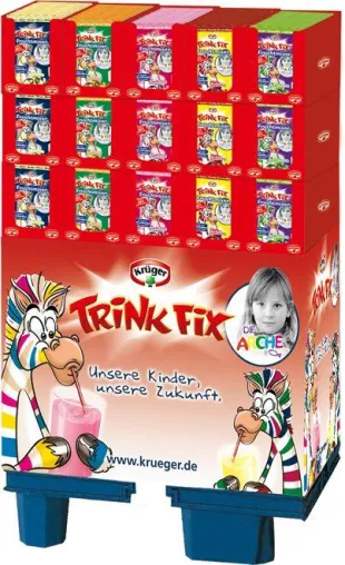 Bild: Das 5er Fruchtmixer-Aktionsdisplay von Krüger nur für kurze Zeit im Handel
