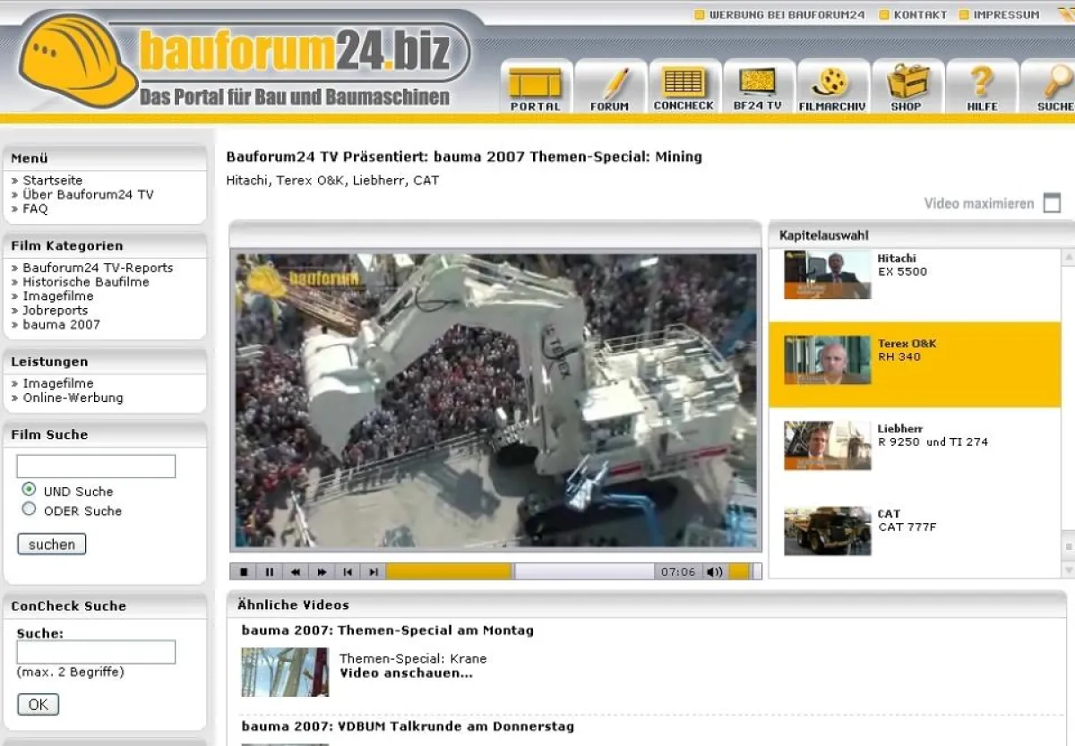 Bauforum24 TV berichtet von der bauma 2007 in München