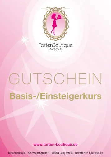 Geschenk-Idee für Tortenkünstler: Gutschein für Workshop in der CakeAcademy (by TortenBoutique) Bild: Geschenk-Idee für Tortenkünstler: Gutschein für Workshop in der CakeAcademy (by TortenBoutique)