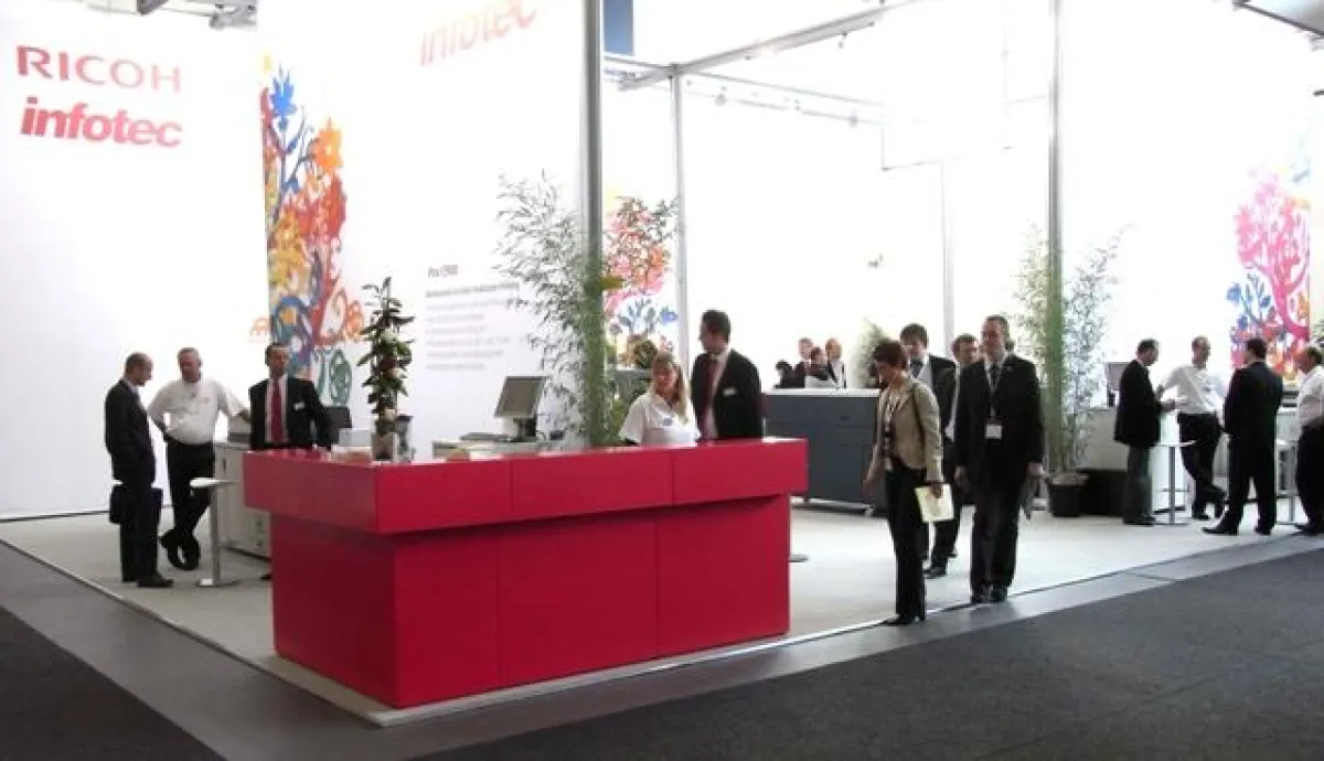 Mehr als 200 Fachbesucher besuchten den Messestand von Ricoh und Infotec auf der PostPrint 2008.