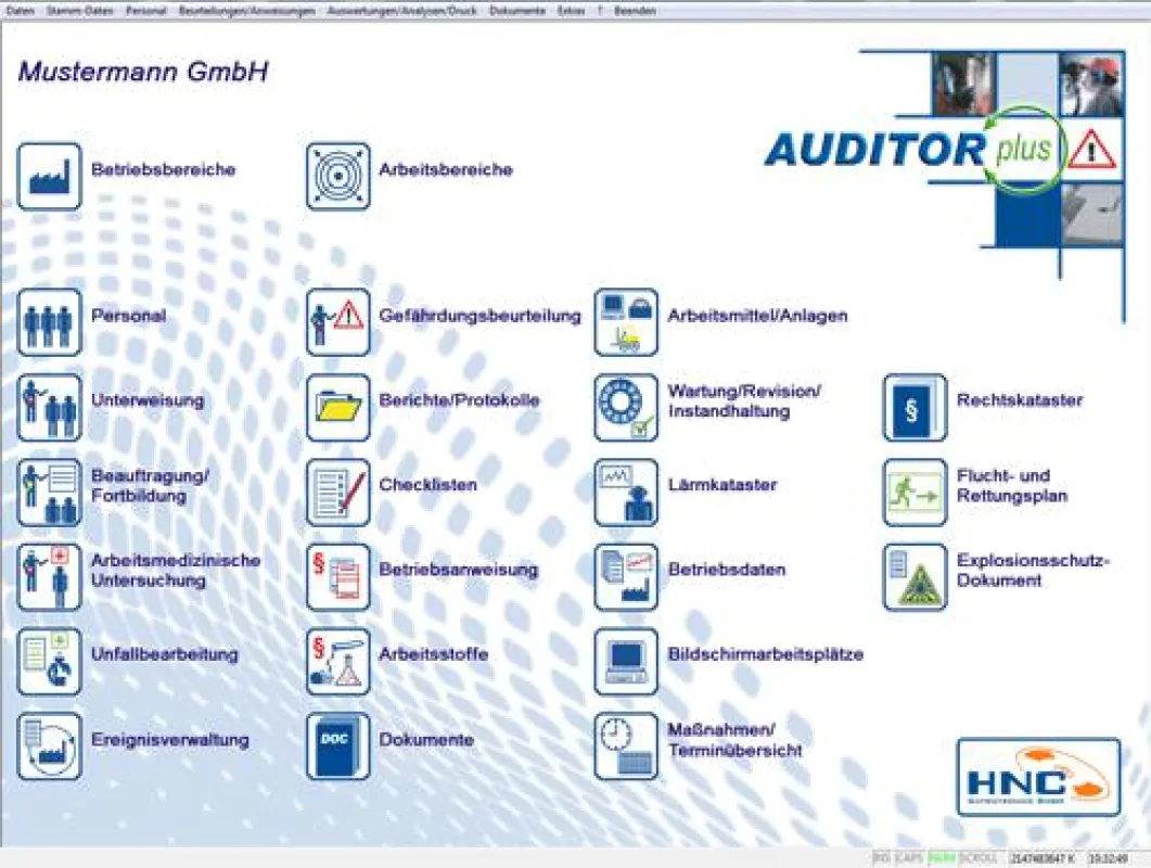 Die Programmoberfläche von AUDITOR plus