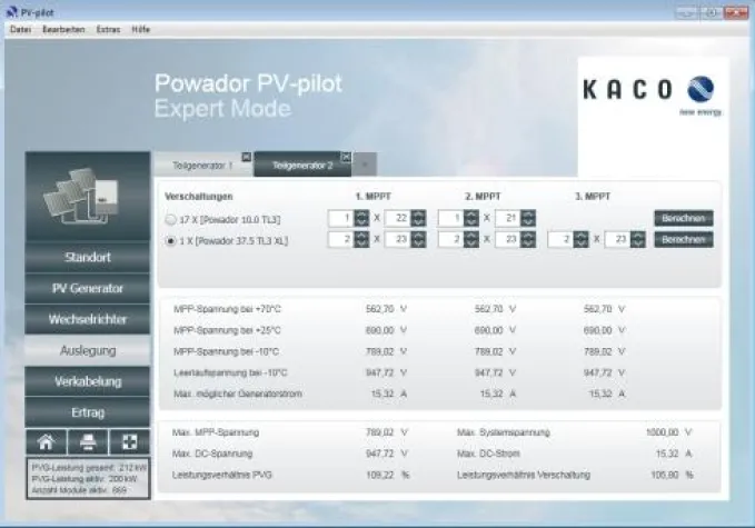 Bild: KACO new energy: Beta-Version des Auslegungsprogramms Powador PV-pilot gestartet