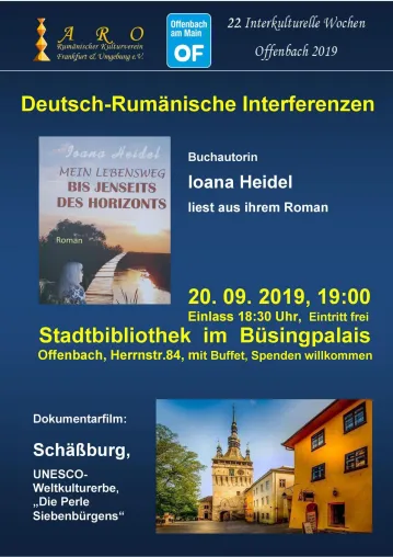 Bild: Ioana Heidels „Bis jenseits des Horizonts“; "Schäßburg-die Perle Siebenbürgens", 20.09.19, im Büsing Palais OF
