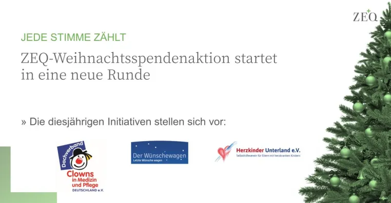 ZEQ-Weihnachtsspendenaktion 2023 - Stimme abgeben und Gutes tun Bild: ZEQ-Weihnachtsspendenaktion 2023 - Stimme abgeben und Gutes tun