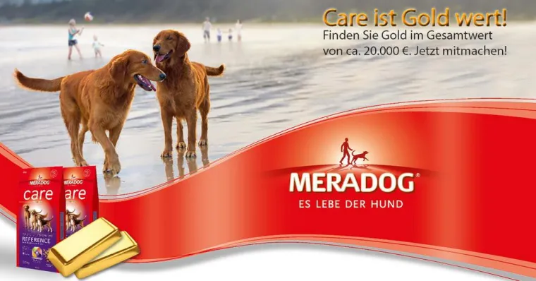 Meradog care Hundefutter kaufen und Gold gewinnen Bild: Meradog care Hundefutter kaufen und Gold gewinnen
