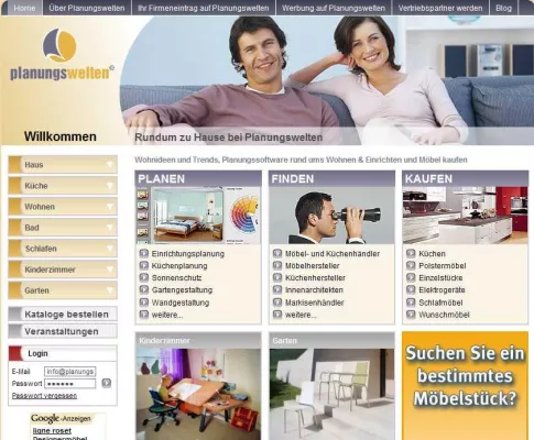 Planen, Finden, Kaufen - Wohnportal planungswelten.de präsentiert Relaunch mit neuen Funktionen Bild: Planen, Finden, Kaufen - Wohnportal planungswelten.de präsentiert Relaunch mit neuen Funktionen