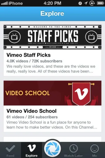 JETZT NOCH LEICHTER VIDEOS DREHEN, TEILEN UND HOCHLADEN – VIMEO LAUNCHT NEUE iPHONE-APP Bild: JETZT NOCH LEICHTER VIDEOS DREHEN, TEILEN UND HOCHLADEN – VIMEO LAUNCHT NEUE iPHONE-APP