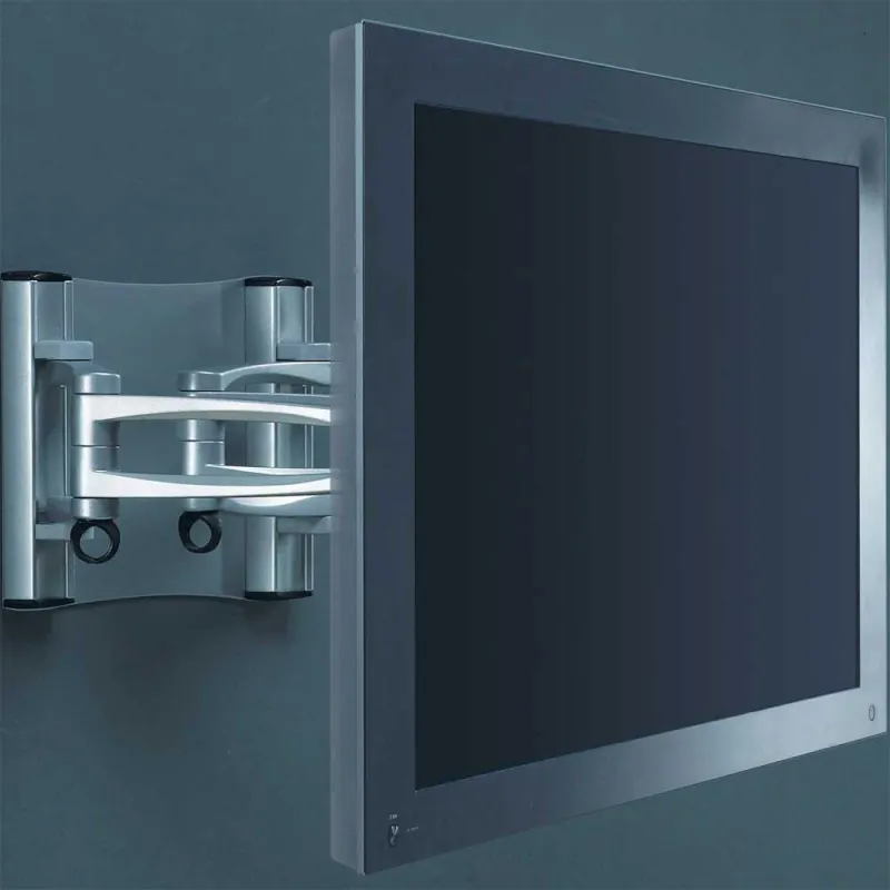 LCD/Plasma Halterung SYNCHRO XL Dank doppelte Scharnierfunktion kann der Bildschirm variabel eingestellt werden. Wandabstand eingeklappt: 90mm.