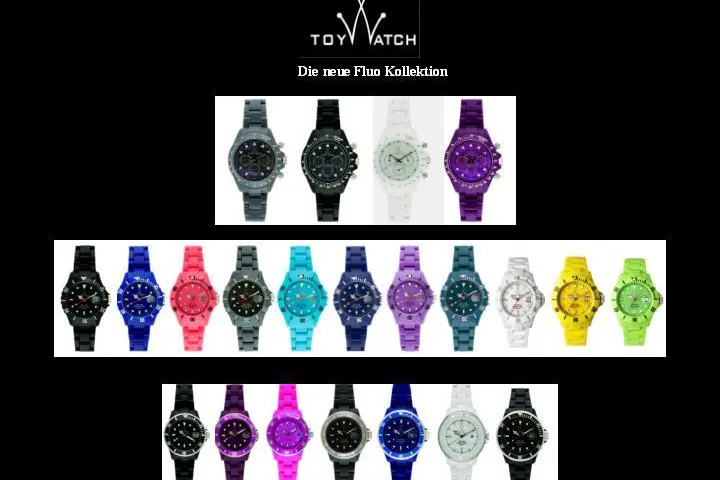 ToyWatch präsentiert die FLUO WINTER KOLLEKTION - Bunte Farben gegen Wintergrau und für Frühlingsgefühle Bild: ToyWatch präsentiert die FLUO WINTER KOLLEKTION - Bunte Farben gegen Wintergrau und für Frühlingsgefühle