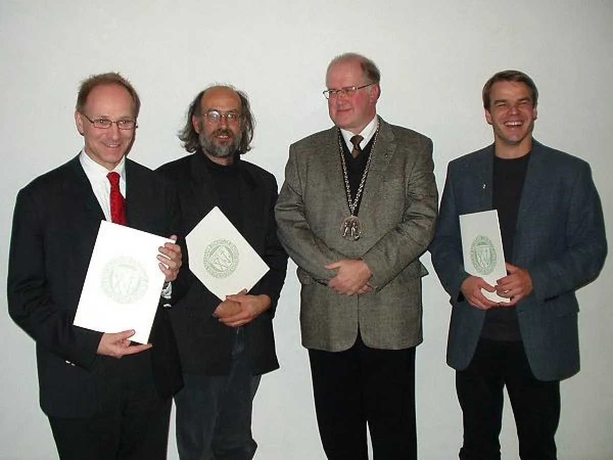 V.l.n.r.: Prof. P. Dr. Joachim Hagel OPraem, Prof. Dr. Jürgen Werlitz, PTH-Rektor Prof. P. Dr. Lothar Bily SDB, Prof. P. Dr. Stefan Oster SDB.