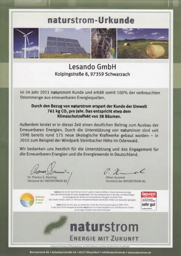 Bild: LESANDO® leistet Beitrag zum Ausbau regenerativer Energien