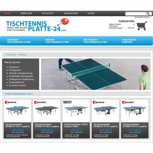 Bild: Aufbau Tischtennistisch filmen und TT-Zubehörpaket kostenlos kassieren
