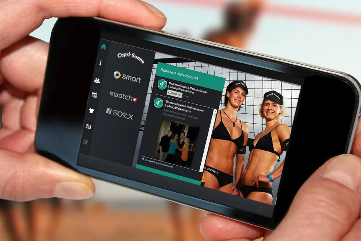 Stark im Netz: die mobile Website des Beachvolleyballteams Ludwig/Walkenhorst, designed by Euroweb.