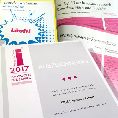 Bild: KIDS interactive ist "Innovator des Jahres 2017"!