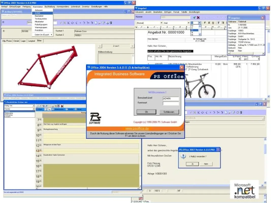 PS Office integriert Auftragsbearbeitung, CRM, ERP und Groupware