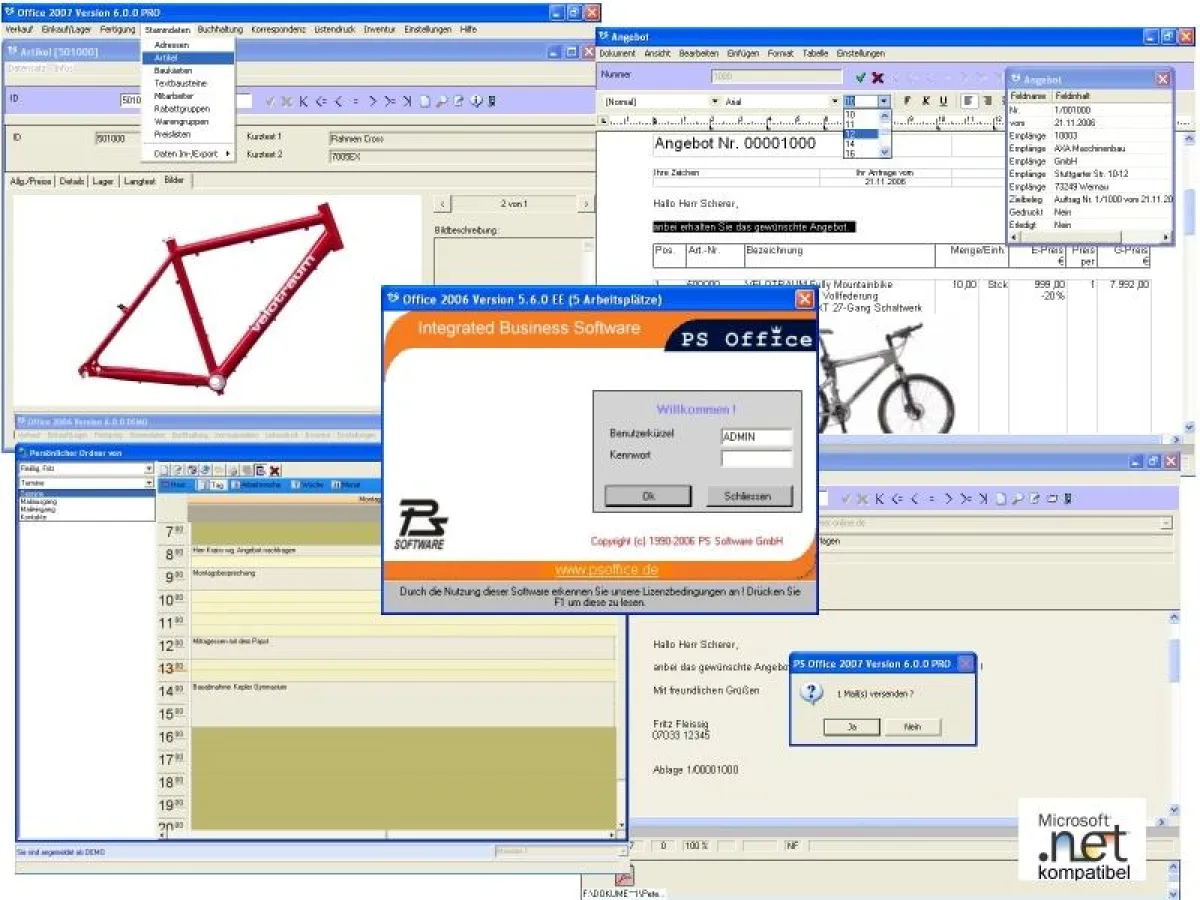 PS Office integriert Auftragsbearbeitung, CRM, ERP und Groupware