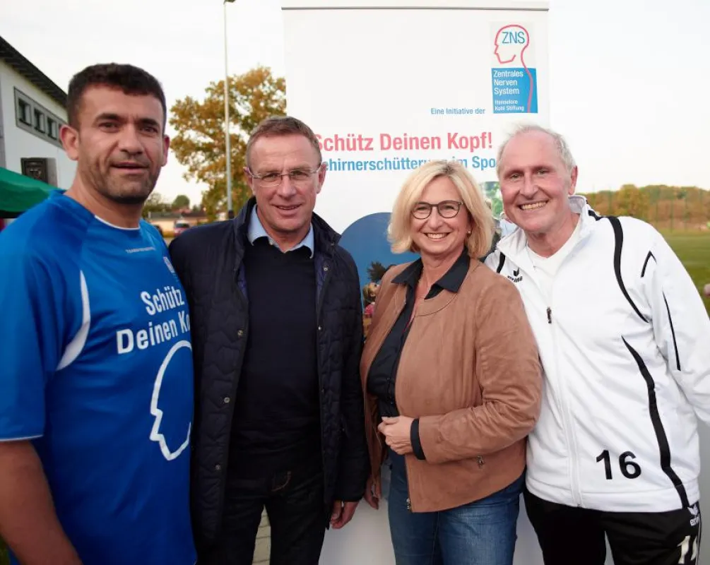 v.l. Khaled Taha, Ralf Rangnick, Helga Lüngen, Dr. Peter Themann