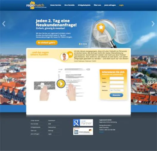 Mit regiomatch.de vermarkten sich lokale Unternehmen effektiv und messbar Bild: Mit regiomatch.de vermarkten sich lokale Unternehmen effektiv und messbar