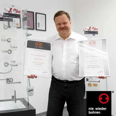 Bild: "nie wieder bohren."-Befestigungstechnik erhält PLUS X- Award