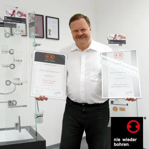 "nie wieder bohren."-Befestigungstechnik erhält PLUS X- Award Bild: "nie wieder bohren."-Befestigungstechnik erhält PLUS X- Award