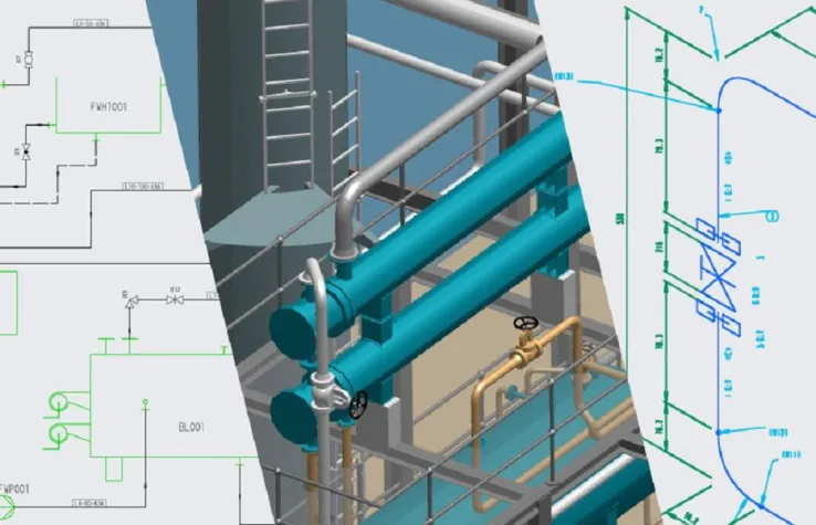 Bild: Rohrleitungen, Fließbilder und Isometrien in einer Lösung