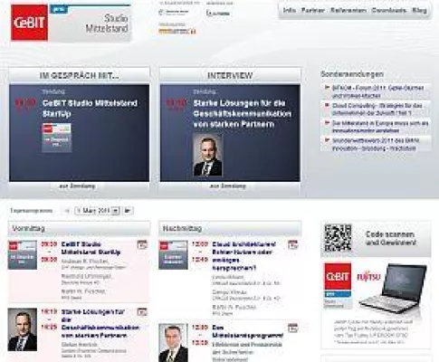 Bild: Tägliche Verlosung eines Fujitsu LIFEBOOK S760: Das CeBIT Studio Mittelstand kommt virtuell zum Teilnehmer