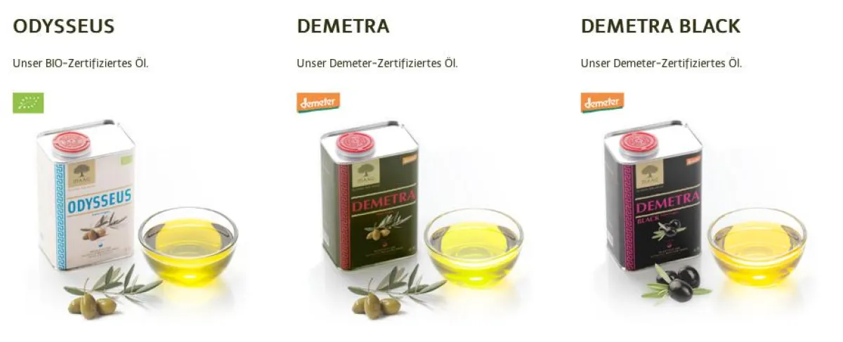 Die Olivenöle von MAAG gibt es in der 0,5 L, 1 L und 5 L Dose