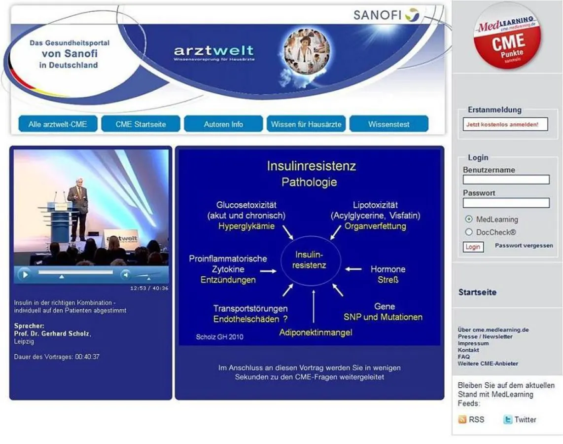 CME Diabetes Mellitus auf cme.medlearning.de