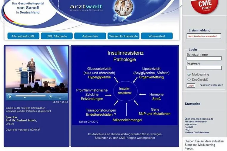 Bild: Neues CME „Insulin in der richtigen Kombination“ auf cme.medlearning.de