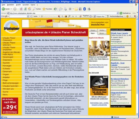 Bild: Urlaub auf den ersten Klick - Urlaubsplaner.de