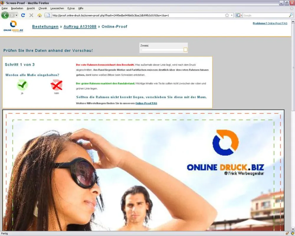Der schnelle Online-Proof reduziert die Produktionszeit eines Druckauftrags erheblich und spart Kosten.