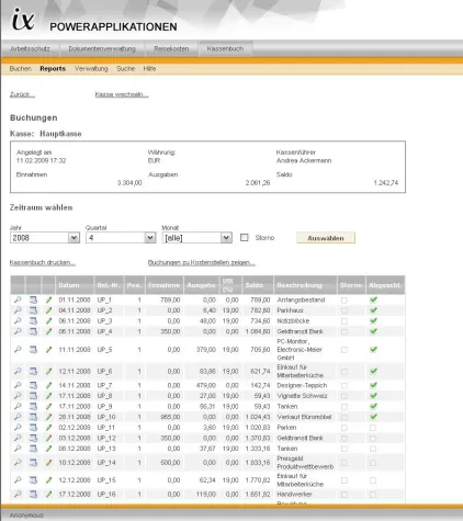 Bild: Jetzt wird webbasierend abgerechnet - Das „Intrexx-Kassenbuch“ für Intranets