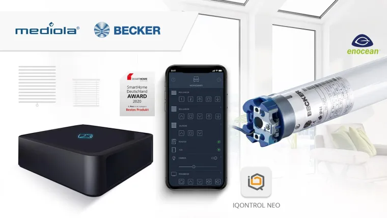 Bild: mediola® integriert neue EnOcean-Antriebe von BECKER-Antriebe
