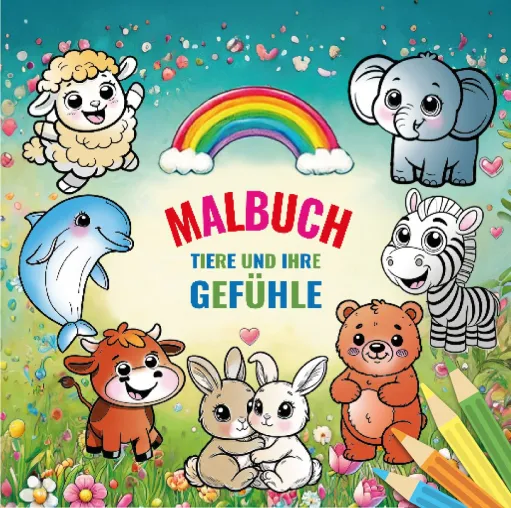 „Tiere und ihre Gefühle“ – Ein Malbuch, das Kinder in die Gefühlswelt der Tiere eintauchen lässt Bild: „Tiere und ihre Gefühle“ – Ein Malbuch, das Kinder in die Gefühlswelt der Tiere eintauchen lässt