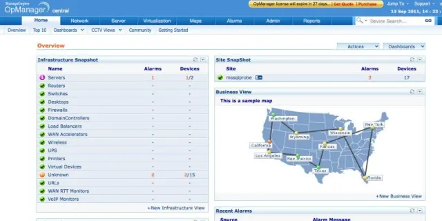 Bild: OpManager von ManageEngine skaliert auf Enterprise-Niveau