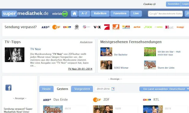 Supermediathek.de revolutioniert das Fernsehen im Internet Bild: Supermediathek.de revolutioniert das Fernsehen im Internet