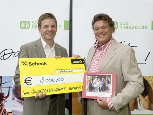 Gratiswinterurlaub und Skispaß für SOS-Kinderdorfkinder in Hochfügen und 3.000 Euro Scheck als Draufgabe Bild: Gratiswinterurlaub und Skispaß für SOS-Kinderdorfkinder in Hochfügen und 3.000 Euro Scheck als Draufgabe