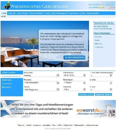 Reiseportal onlineweg.de unterstützt Urlaubsziel Griechenland Bild: Reiseportal onlineweg.de unterstützt Urlaubsziel Griechenland