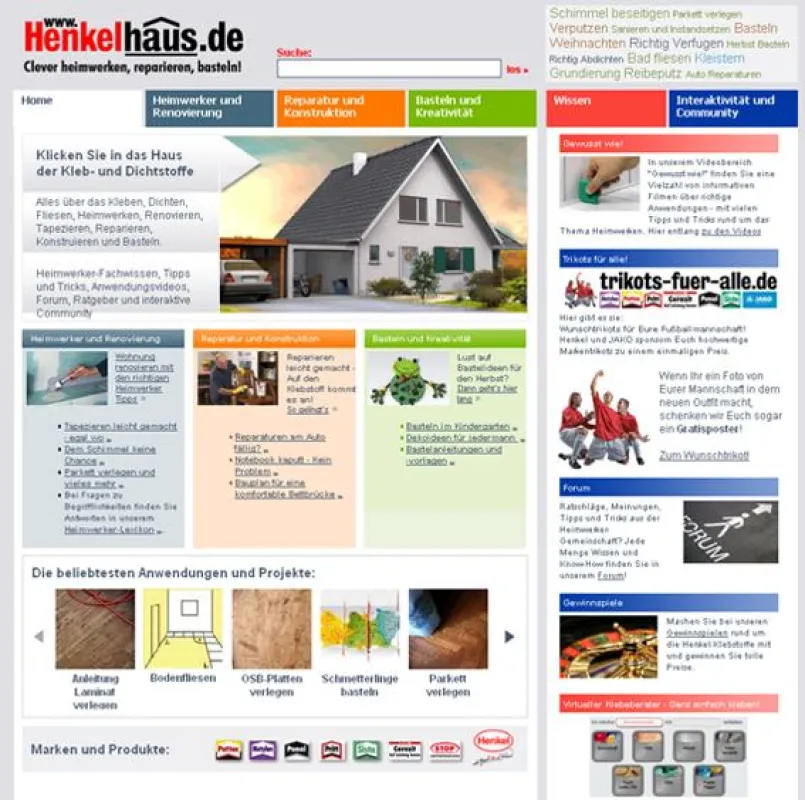 Auf www.henkelhaus.de bieten die Henkel Klebstoffmarken kompetente Beratung und interaktive Austauschmöglichkeiten für Heimwerker und Bastel-Freunde. Foto: Henkel