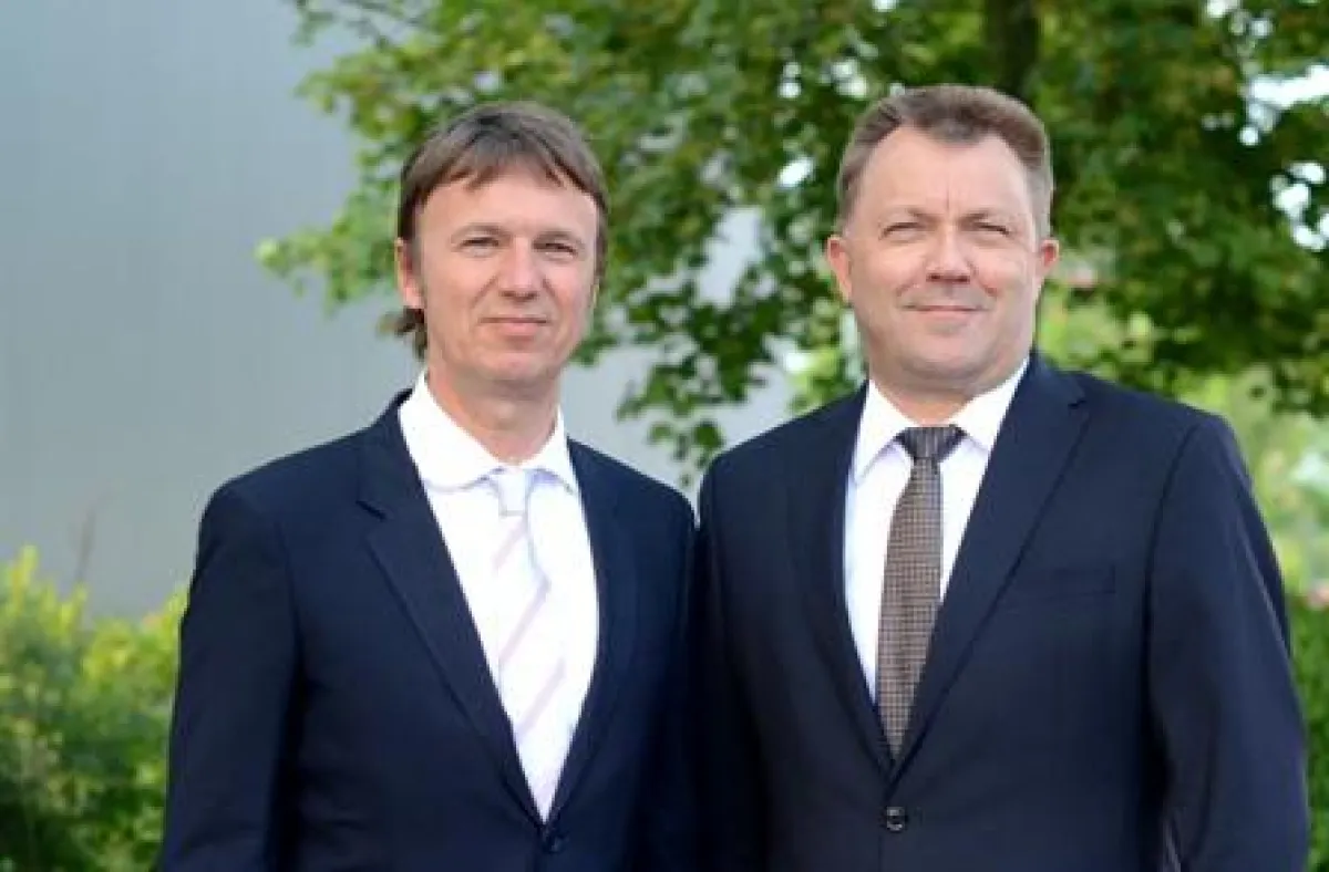 Carsten Röhrs, Geschäftsführer der Haspa BGM (l.) und Markus Röhner, R+S-Vorstandsvorsitzender und M