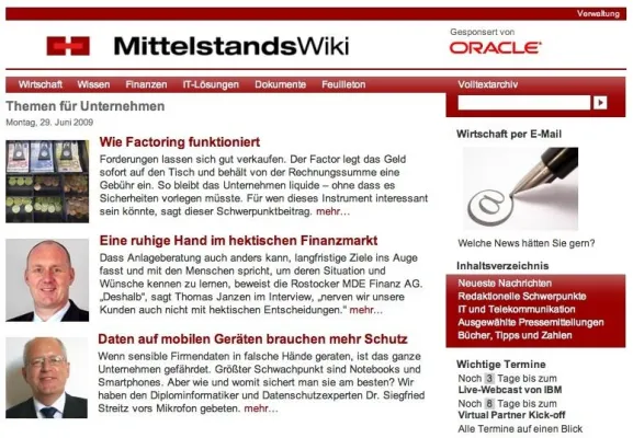 Bild: Öffentliche und interne Verfahrensverzeichnisse