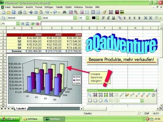 Bild: SoftMaker lädt zum öffentlichen Test ein: Die Beta vom PlanMaker 2006 ist da
