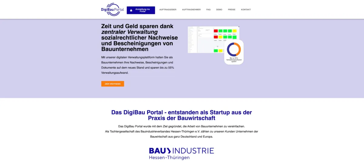 DigiBau Portal GmbH überarbeitet Website (© thegoodplace.com.de)